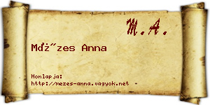 Mézes Anna névjegykártya