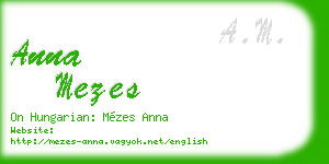 anna mezes business card