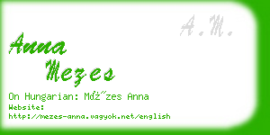 anna mezes business card